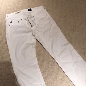 AG boot cut white jeans